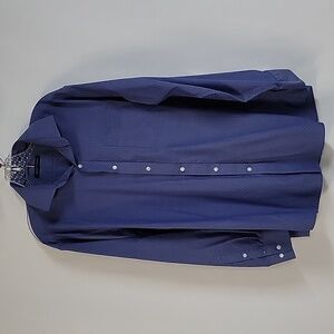 Tommy Hilfiger Men's Blue Long-Sleeved Button-Down Shirt, Size Large